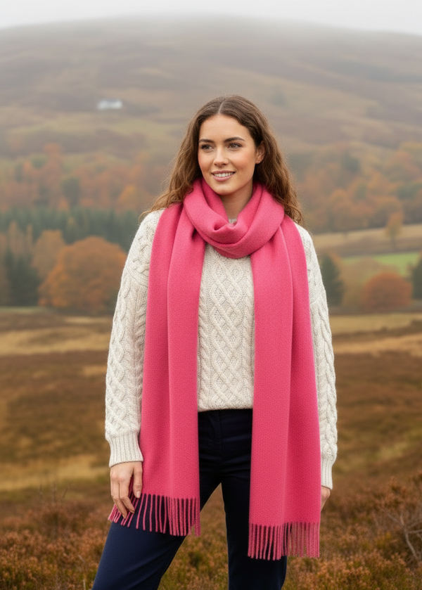 Pink Cashmere Scarf Lifestyle - New Model