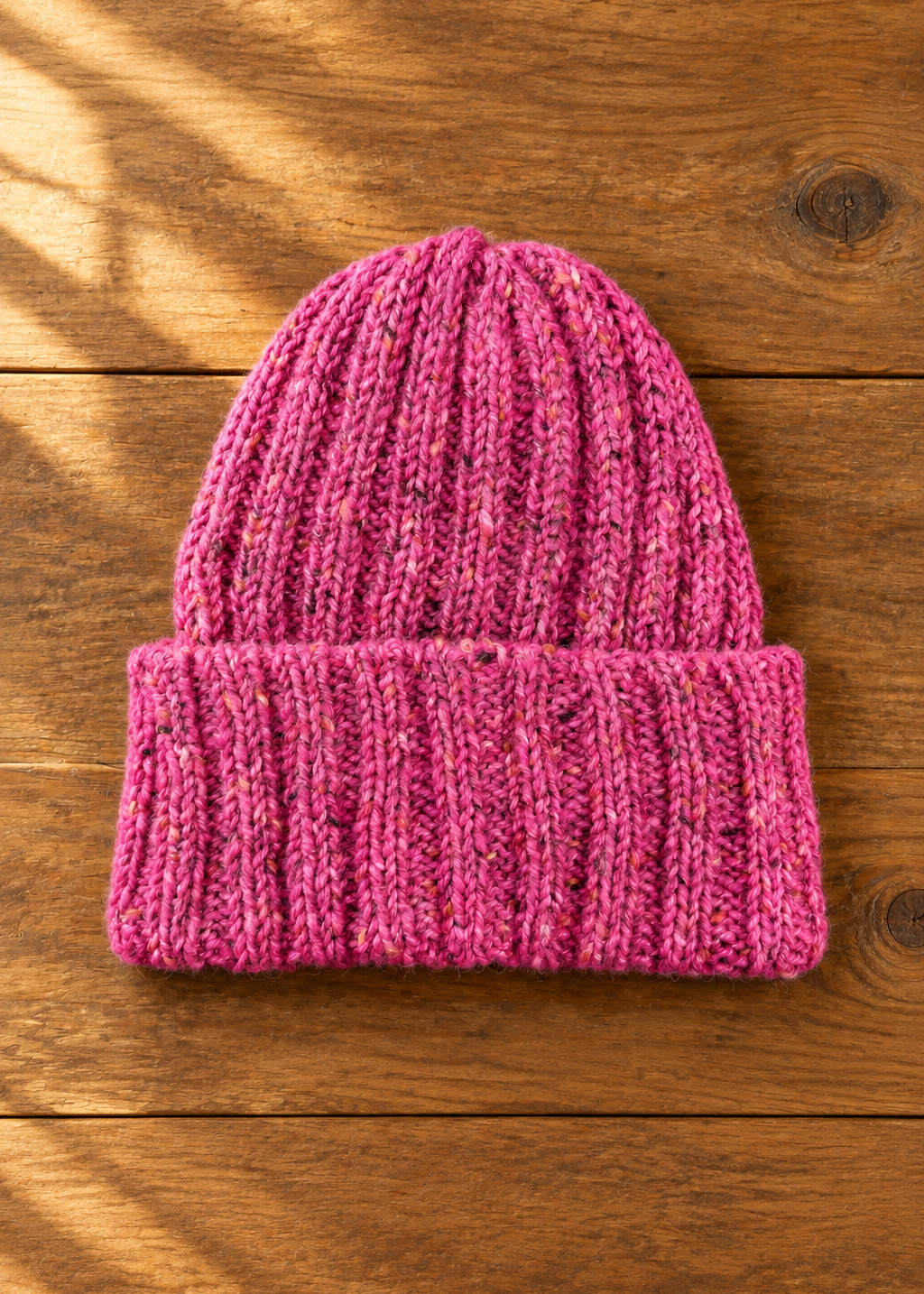 100% Donegal Wool Hill Walker beanie hat | Pink
