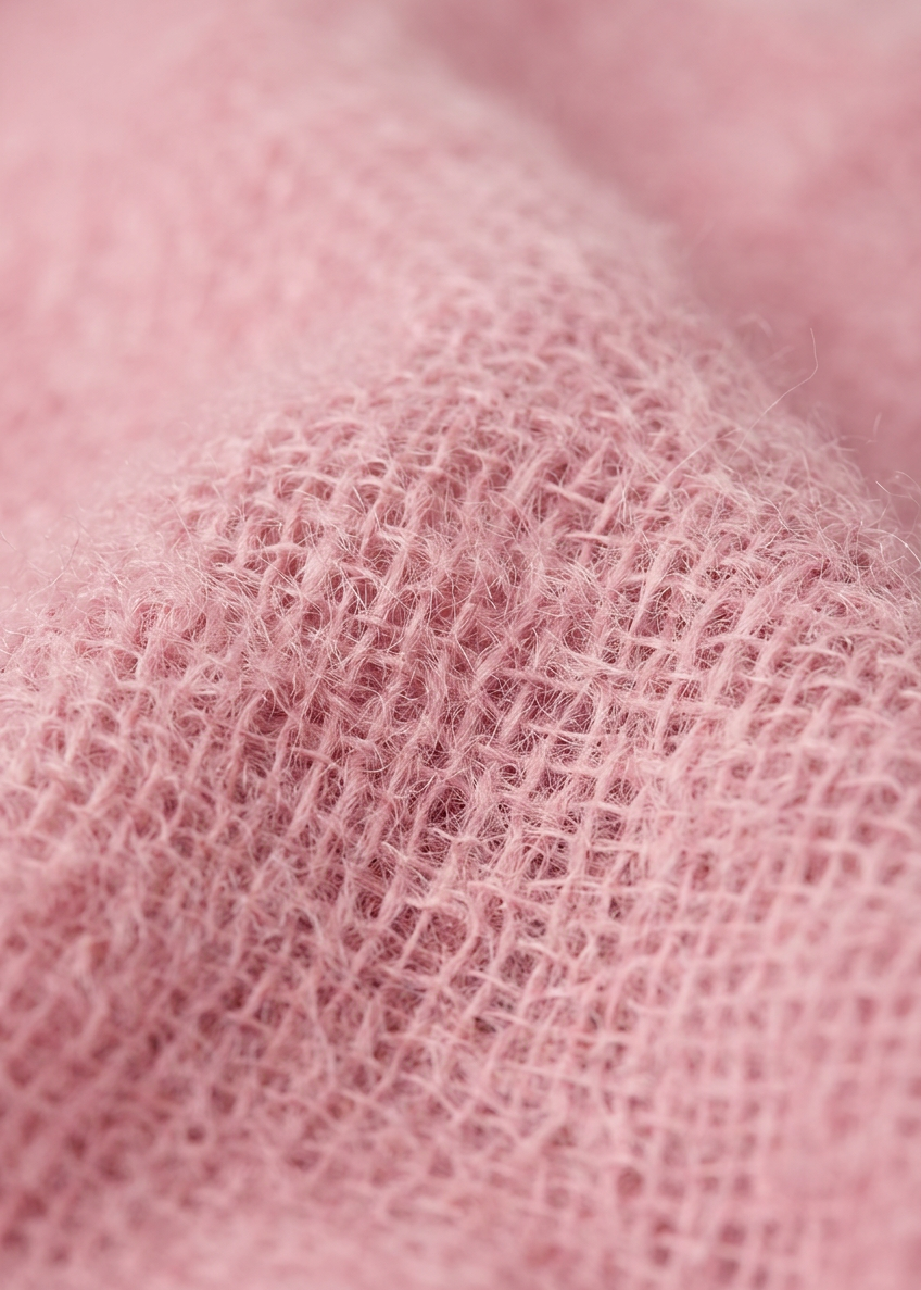 Pink mohair colour and texture close-up