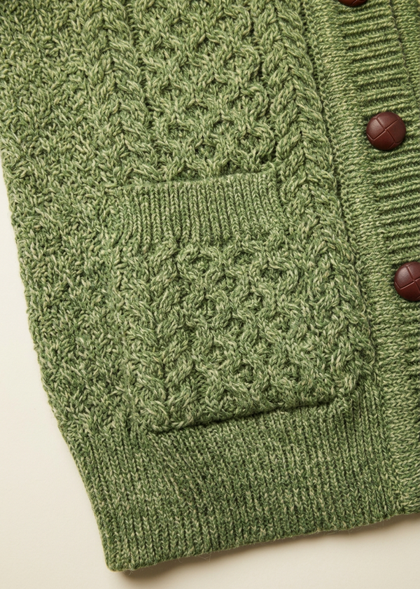 Pocket and ribbed hem close-up
