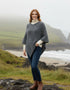 Irish Aran Cable Knit Poncho | 100% Merino Wool | Slate Grey