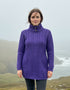 Aran Long Fitted Coat | Purple - Clearance