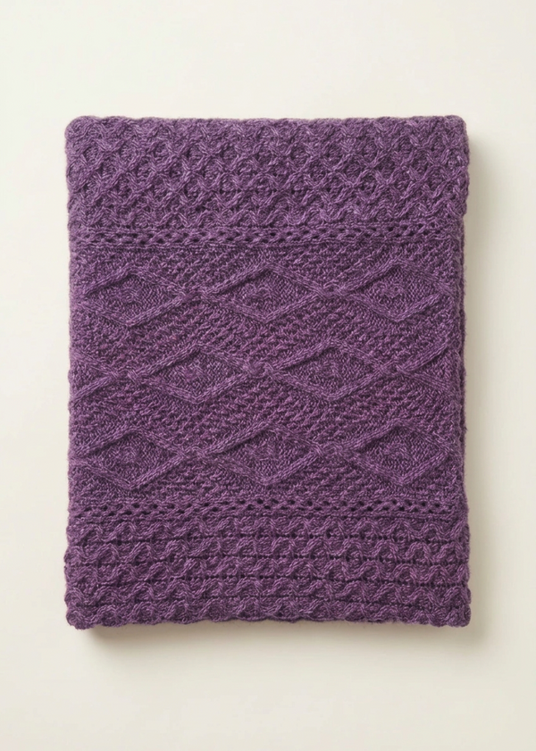 Purple marl blanket straight flat lay