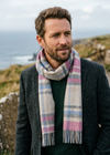 Foxford Damask Grey Tartan Lambswool Scarf
