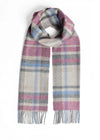 Foxford Damask Grey Tartan Lambswool Scarf