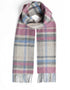 Foxford Damask Grey Tartan Lambswool Scarf