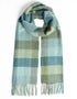 Foxford Lambswool Scarf | Green & Blue Check