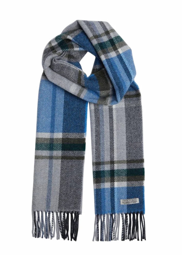 Foxford Blue & Grey Lambswool Scarf