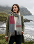 Foxford Lambswool Scarf - Tomato Camel Block Stripe