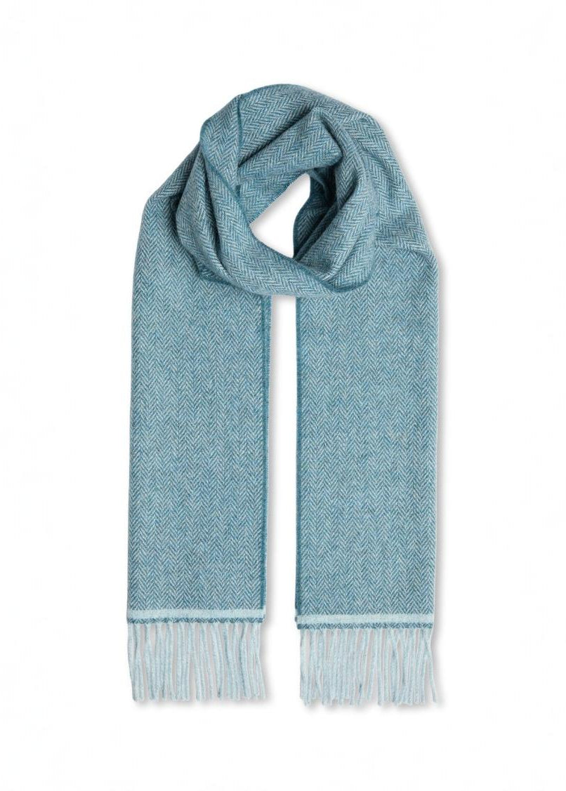 Foxford Lambswool Scarf | Teal/Aqua