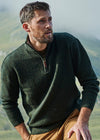 Men's Aran Troyer Zip Sweater | Green