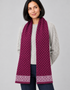 Écharpe en laine mérinos au motif celtique Aran | Framboise chiné