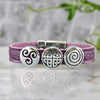 Celtic Leather Purple Aoife Cuff Bracelet