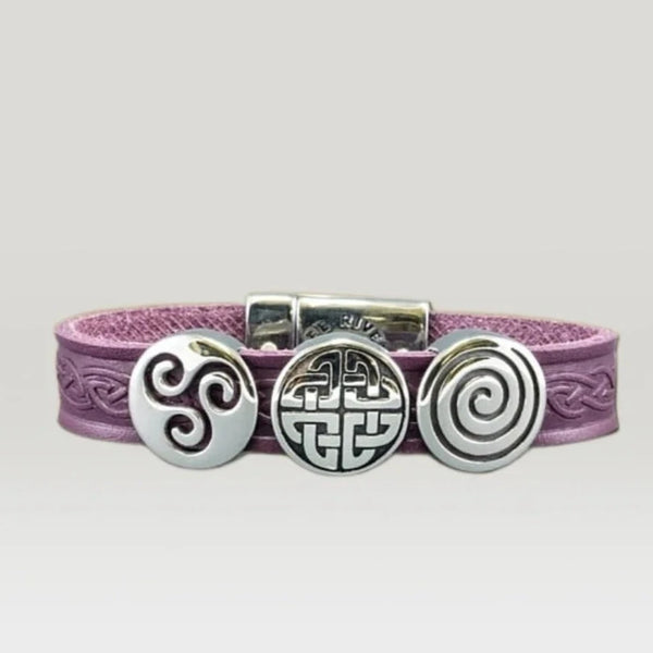 Celtic Leather Purple Aoife Cuff Bracelet