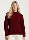 Red Cable Knit - Long Blonde Hair 1