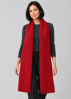 Red scarf stepping studio pose