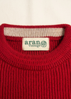 Men's Fisherman Rib Crew Neck Merino Wool | Red - Clearance