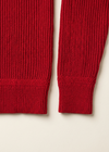 Men's Fisherman Rib Crew Neck Merino Wool | Red - Clearance