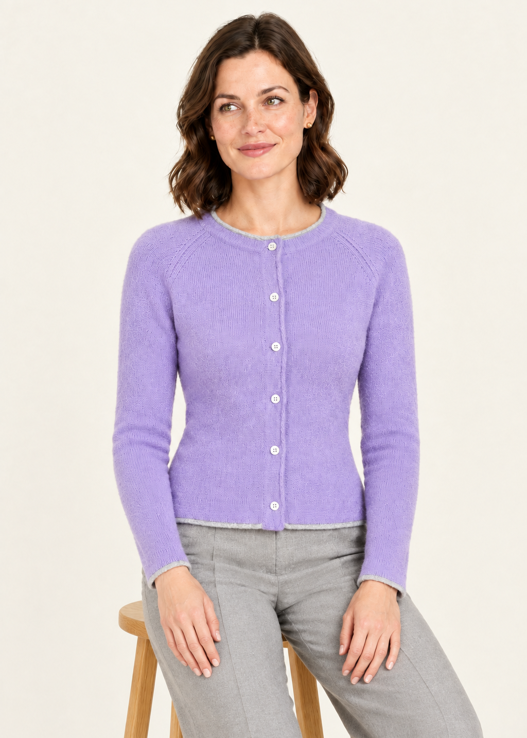 Ireland's Eye Killiney Cardigan - Wool Cashmere Blend | Paisley