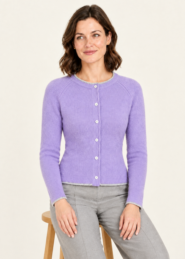 Ireland's Eye Killiney Cardigan - Wool Cashmere Blend | Paisley