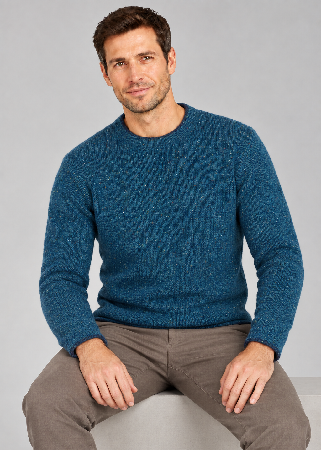 IrelandsEye Roundstone Cashmere Blend Sweater | Men's Irish Wool Knitwear