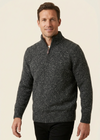 Men’s Flecked Merino Wool Quarter-Zip Fisherman Sweater | Charcoal