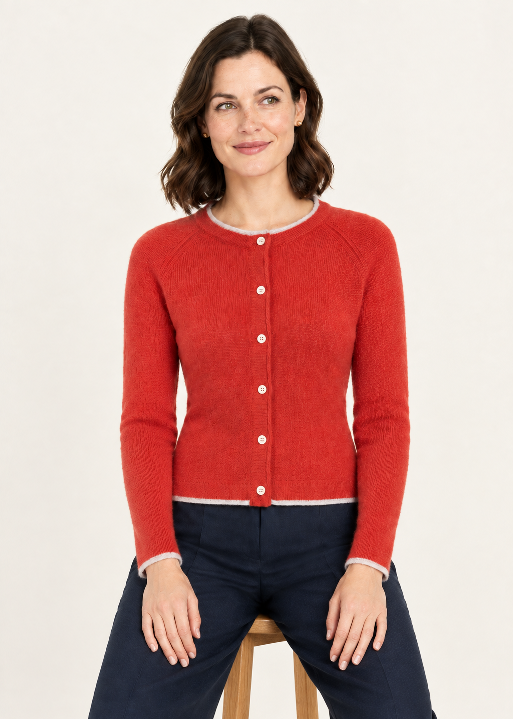 Killiney Wool Cashmere Cardigan | Tandoori | Ireland's Eye Knitwear