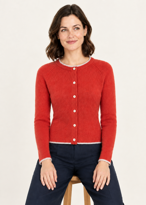 Killiney Wool Cashmere Cardigan | Tandoori | Ireland's Eye Knitwear