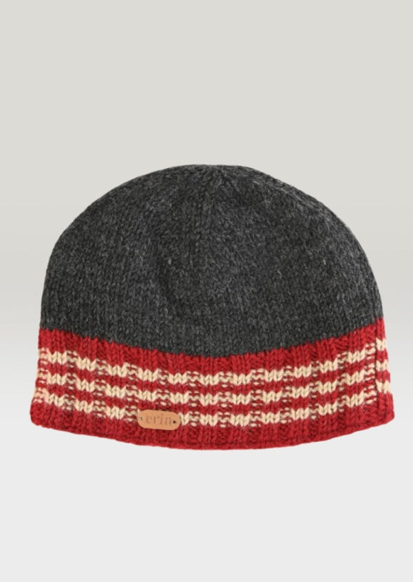Charcoal Red Rib Pullon Hat