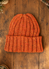 100% Donegal Wool Hill Walker beanie hat | Orange