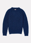 Aran Handknit Crew Neck Sweater | Atlantic