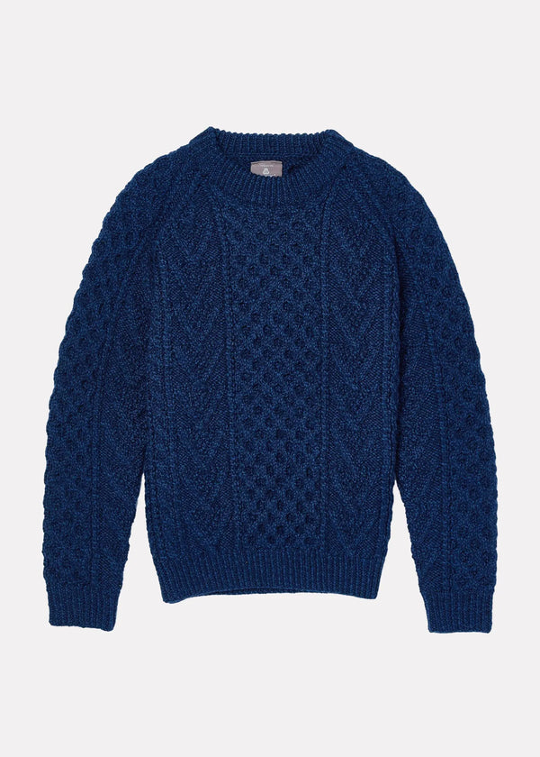 Aran Handknit Crew Neck Sweater | Atlantic