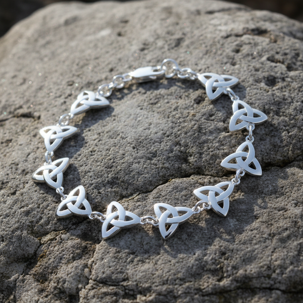 Celtic Trinity Knot Sterling Silver Bracelet
