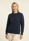 Ocean Aran Lumber Cardigan | 100% Merino Wool