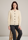 Ladies Aran Cardigan | 100% Wool | Natural