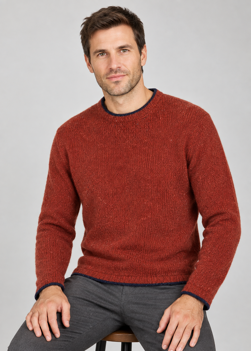 Roundstone Wool Cashmere Sweater | Copper Marl | Ireland's Eye Knitwear