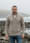 Aran Bunratty Shawl Collar Sweater | Oatmeal