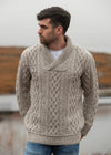 Aran Bunratty Shawl Collar Sweater | Oatmeal