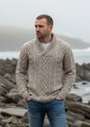 Aran Bunratty Shawl Collar Sweater | Oatmeal