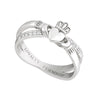 Claddagh-Kussring aus Sterlingsilber mit Zirkonia