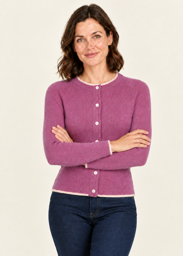 IrelandsEye Killiney Cardigan | Boysen Berry Wool-Cashmere Blend