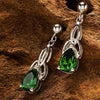 Sterling Silver Emerald Trinity Knot Earrings