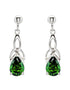 Sterling Silver Emerald Trinity Knot Earrings