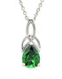 Sterling Silver Emerald Trinity Knot Necklace