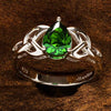 Sterling Silver Emerald Trinity Knot Ring