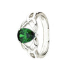 Sterling Silver Emerald Trinity Knot Ring