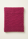 Diamond Aran Merino Wool Throw | Raspberry Marl