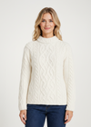 St. Bridget's Weave Aran Sweater in Natural | Aran Woollen Mills