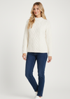St. Bridget's Weave Aran Sweater in Natural | Aran Woollen Mills