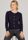 Killiney Wool Cashmere Cardigan Navy | Premium Irish Knitwear